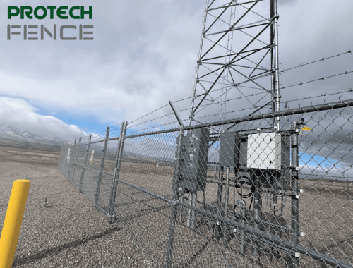 A professionally installed chain-link security fence by Protech Fence, ensuring safety and perimeter protection, representing high-quality residential and commercial fencing solutions in Ammon, ID.